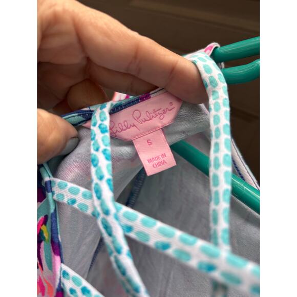 Lilly Pulitzer Ophelia Swing Dress Small S Seaside Aqua with a crossed back - Picture 8 of 8